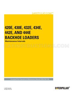 420E Backhoe Loader Maintenance Intervals