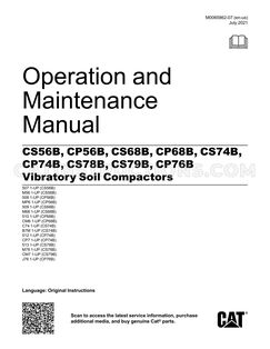 CS56B Compactor Operation and Maintenance Manual