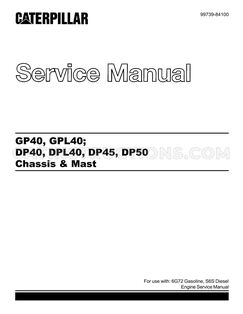 DP40 Forklift Service Manual